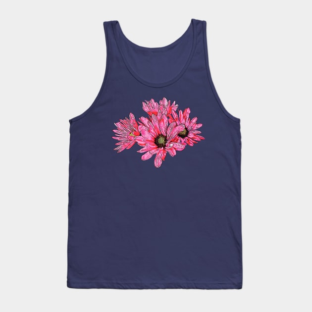 Chrysanthemums - Magenta Mums Tank Top by SusanSavad